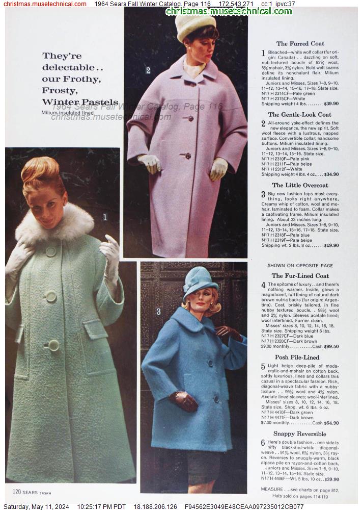 1964 Sears Fall Winter Catalog, Page 116