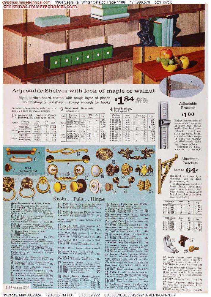 1964 Sears Fall Winter Catalog, Page 1108