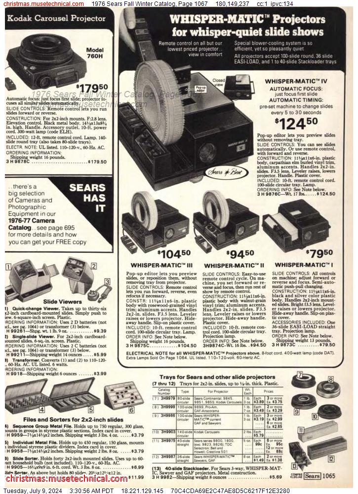 1976 Sears Fall Winter Catalog, Page 1067
