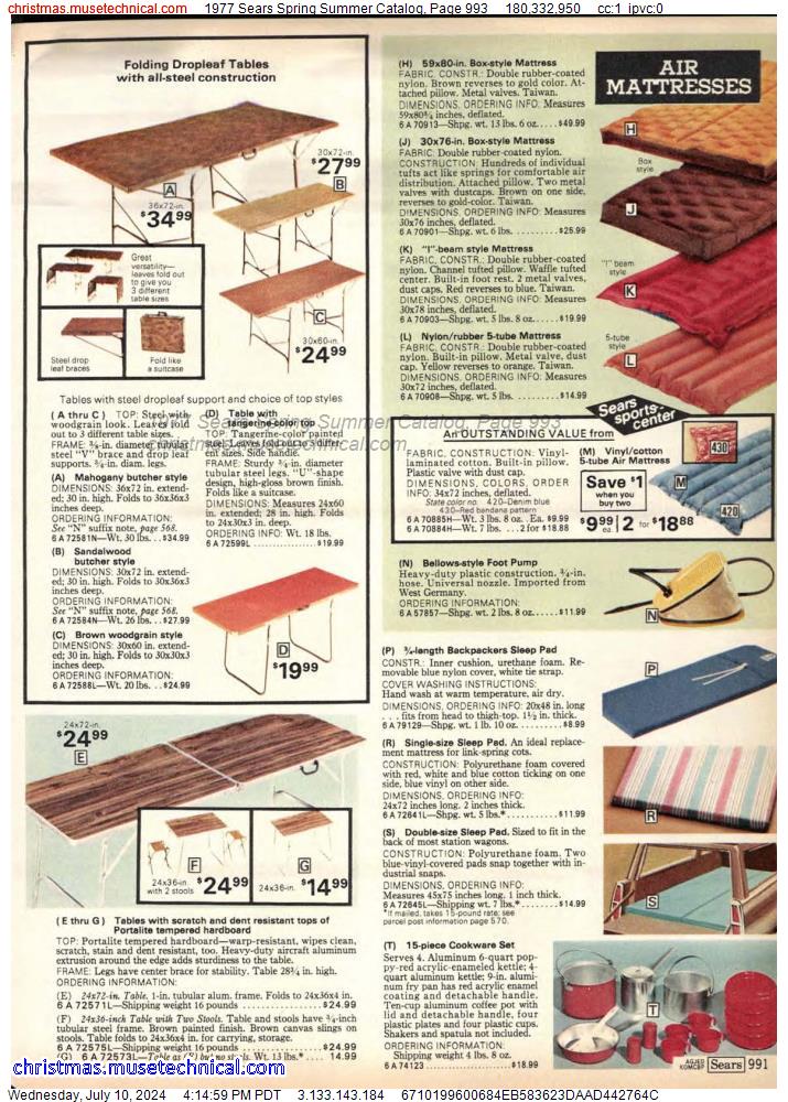 1977 Sears Spring Summer Catalog, Page 993