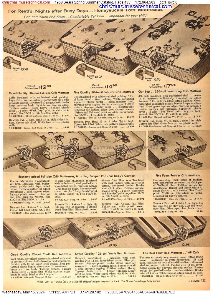 1958 Sears Spring Summer Catalog, Page 433