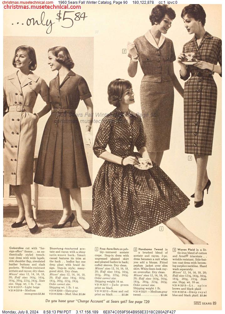 1960 Sears Fall Winter Catalog, Page 90