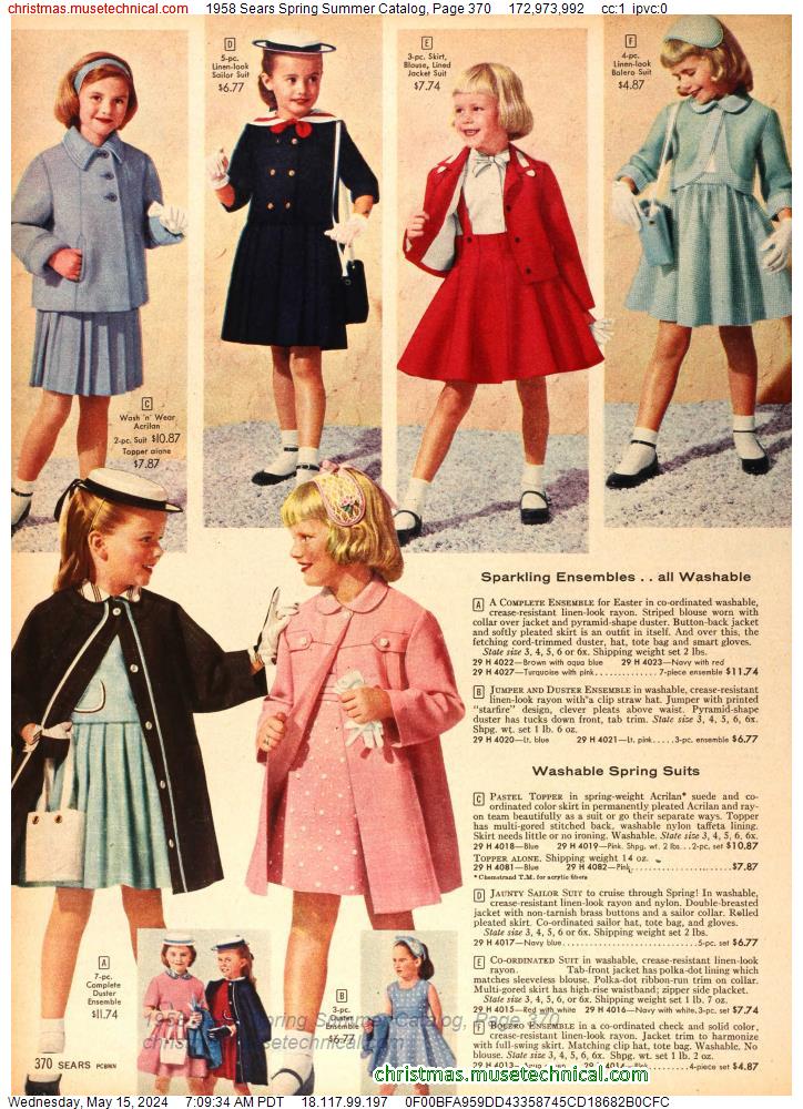 1958 Sears Spring Summer Catalog, Page 370