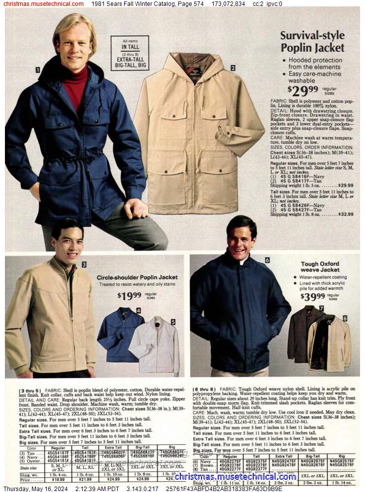 1981 Sears Fall Winter Catalog, Page 574
