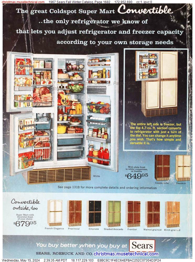 1967 Sears Fall Winter Catalog, Page 1682