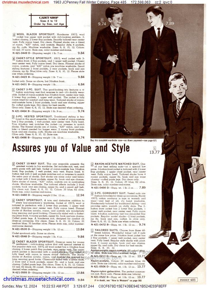 1963 JCPenney Fall Winter Catalog, Page 485