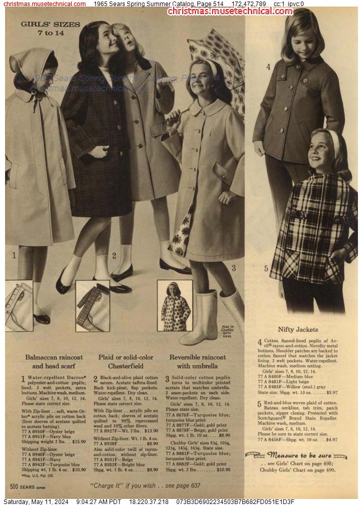 1965 Sears Spring Summer Catalog, Page 514