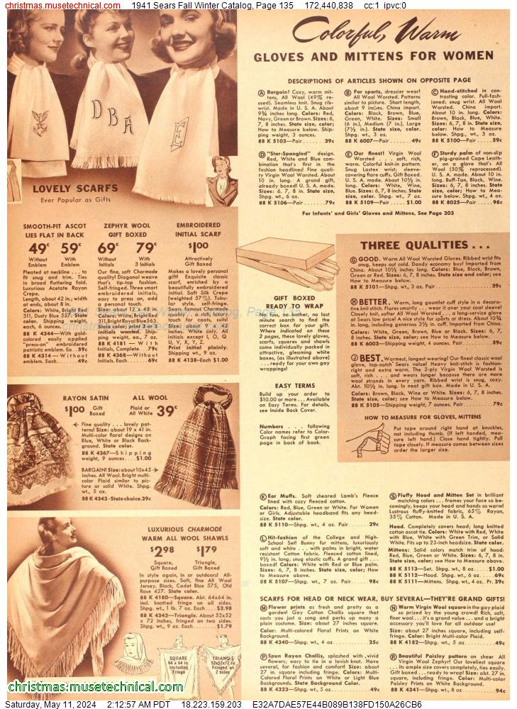 1941 Sears Fall Winter Catalog, Page 135