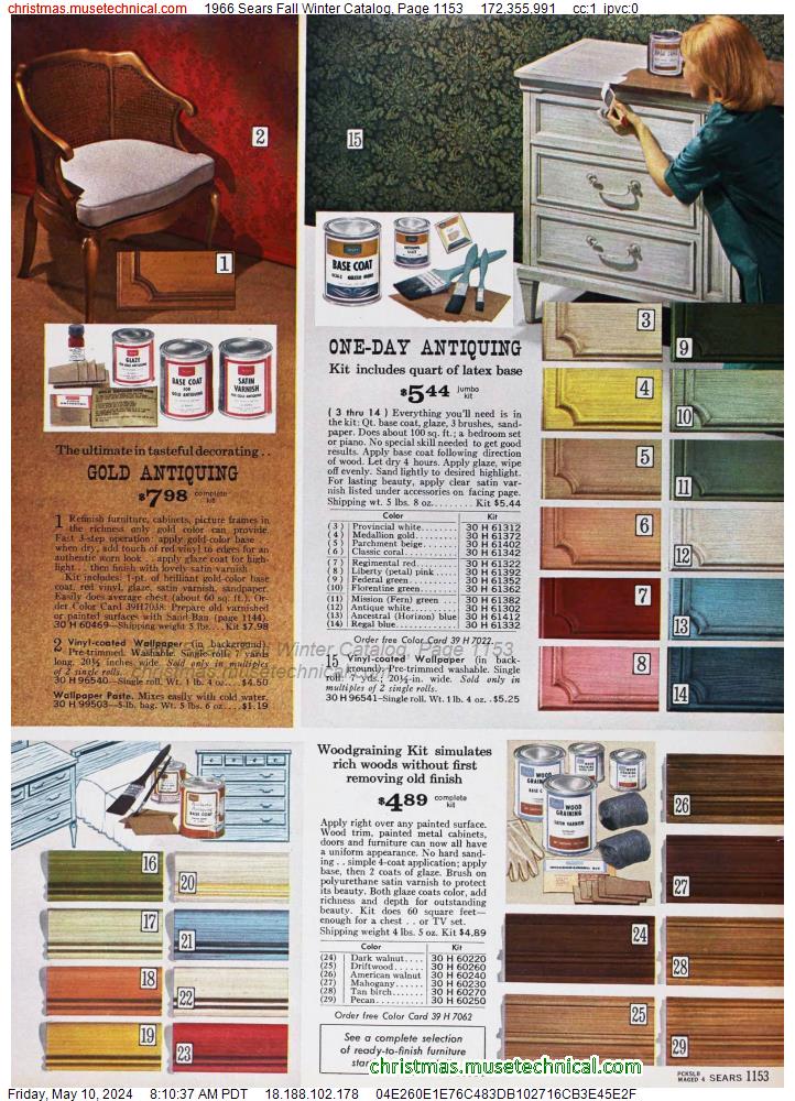 1966 Sears Fall Winter Catalog, Page 1153