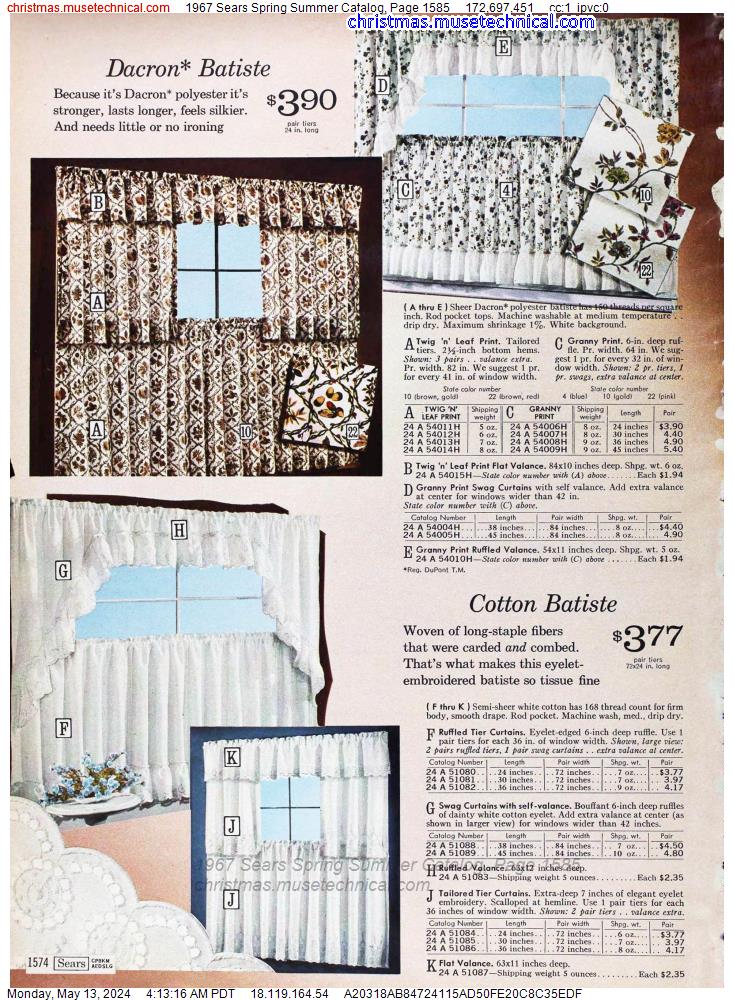 1967 Sears Spring Summer Catalog, Page 1585