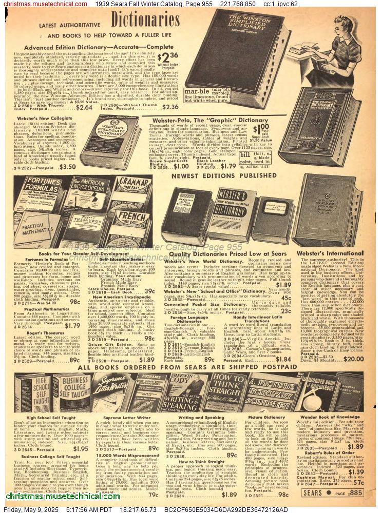 1939 Sears Fall Winter Catalog, Page 955