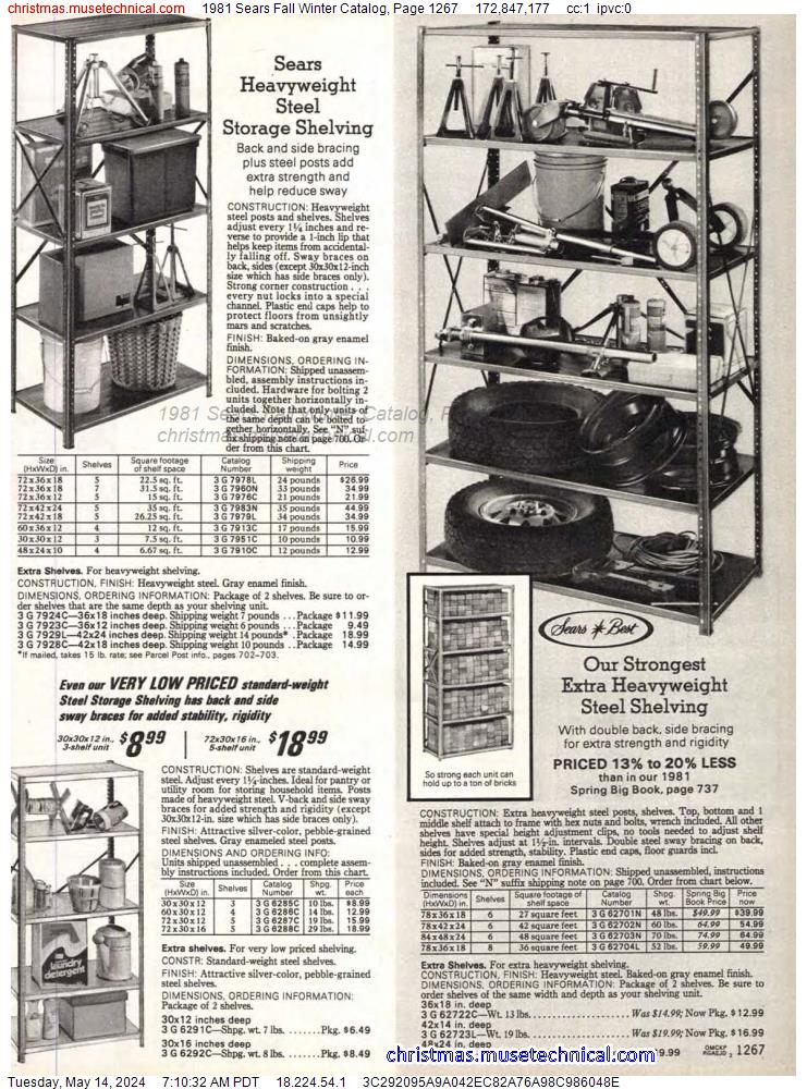 1981 Sears Fall Winter Catalog, Page 1267