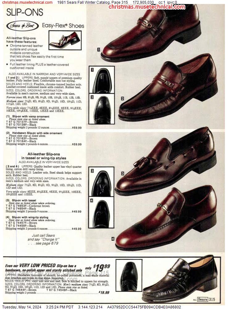 1981 Sears Fall Winter Catalog, Page 315