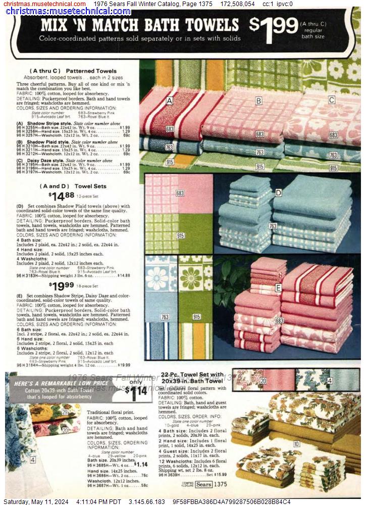 1976 Sears Fall Winter Catalog, Page 1375