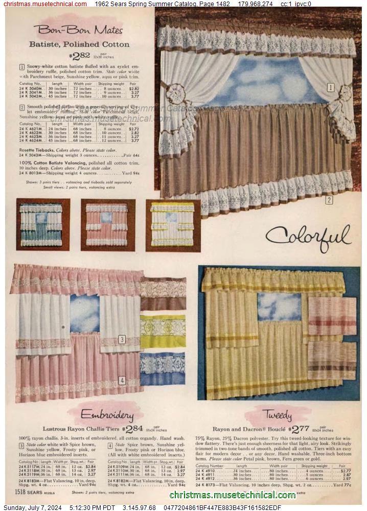 1962 Sears Spring Summer Catalog, Page 1482