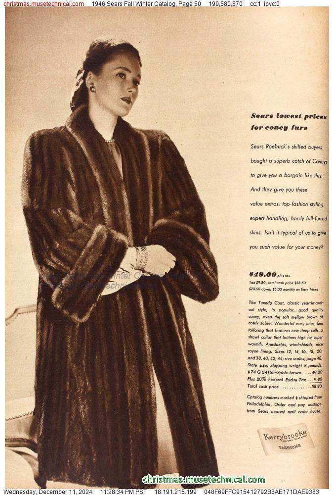 1946 Sears Fall Winter Catalog, Page 50