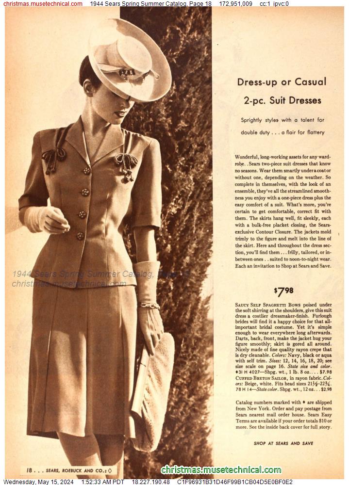 1944 Sears Spring Summer Catalog, Page 18
