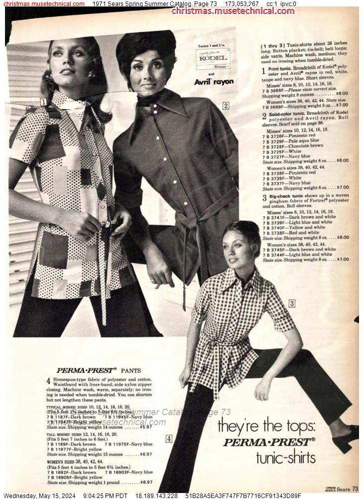 1971 Sears Spring Summer Catalog, Page 73