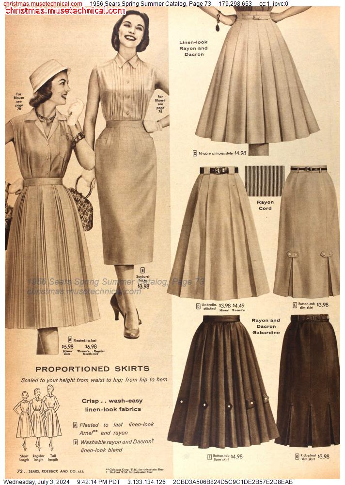 1956 Sears Spring Summer Catalog, Page 73