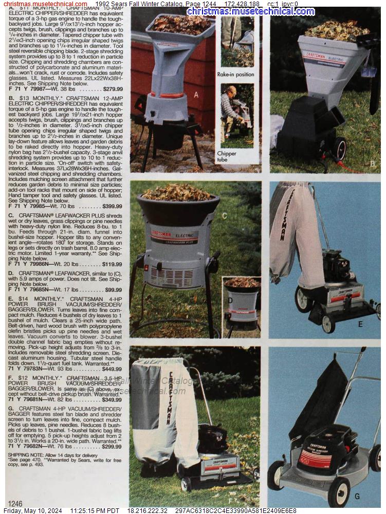 1992 Sears Fall Winter Catalog, Page 1244