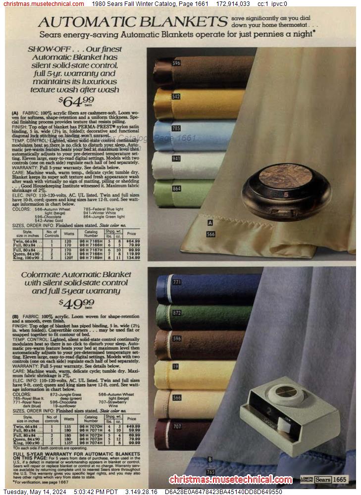 1980 Sears Fall Winter Catalog, Page 1661