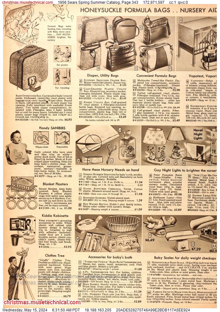 1956 Sears Spring Summer Catalog, Page 343