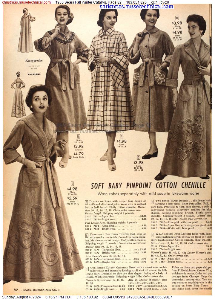 1955 Sears Fall Winter Catalog, Page 82