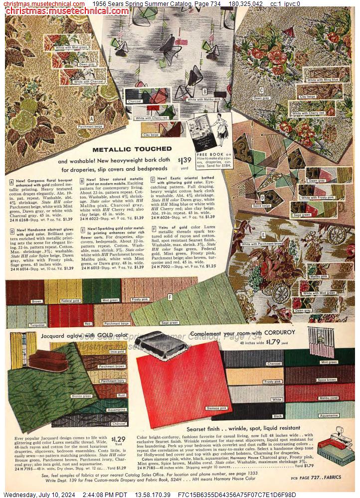 1956 Sears Spring Summer Catalog, Page 734