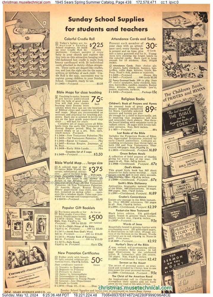 1945 Sears Spring Summer Catalog, Page 438