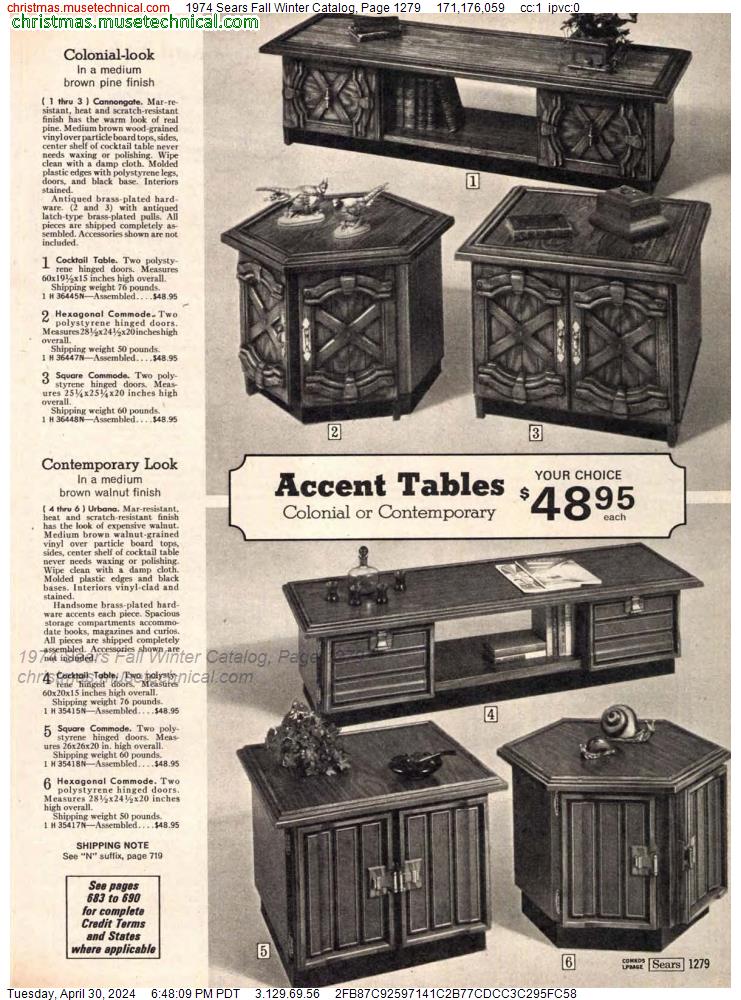 1974 Sears Fall Winter Catalog, Page 1279