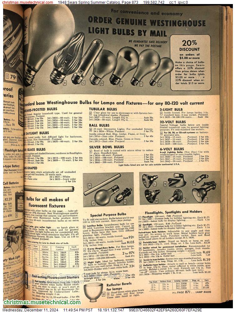 1948 Sears Spring Summer Catalog, Page 873