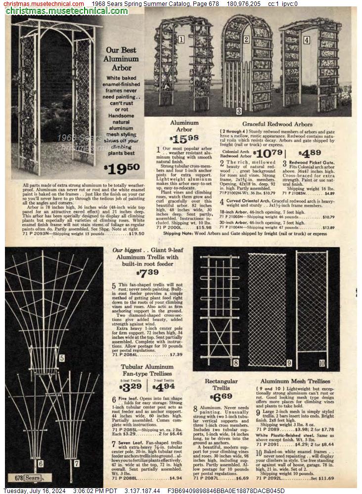 1968 Sears Spring Summer Catalog, Page 678