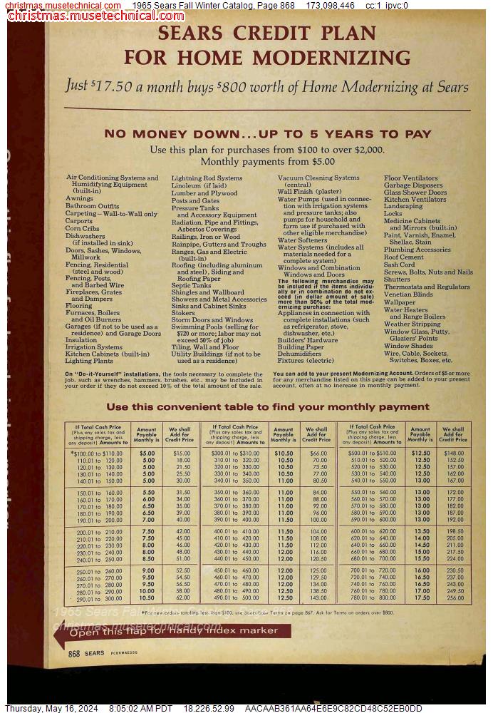 1965 Sears Fall Winter Catalog, Page 868