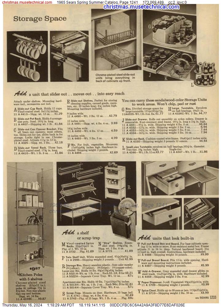 1965 Sears Spring Summer Catalog, Page 1241