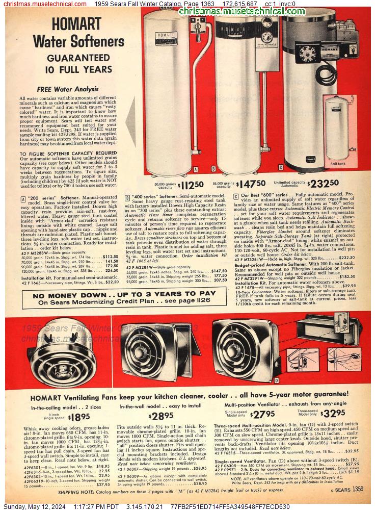 1959 Sears Fall Winter Catalog, Page 1363