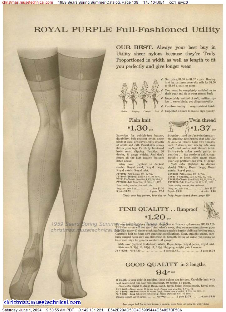 1959 Sears Spring Summer Catalog, Page 138