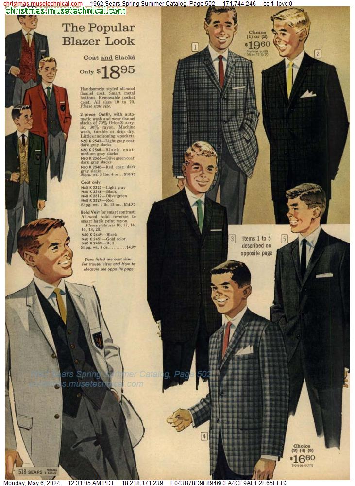 1962 Sears Spring Summer Catalog, Page 502
