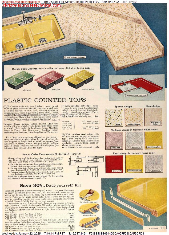 1960 Sears Fall Winter Catalog, Page 1179