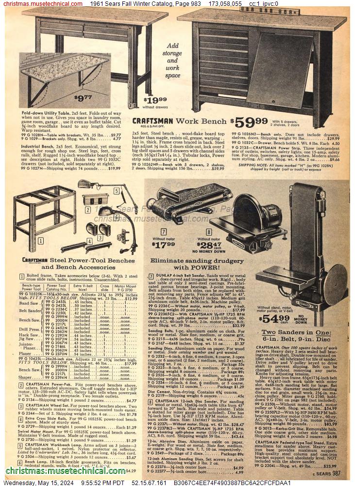 1961 Sears Fall Winter Catalog, Page 983