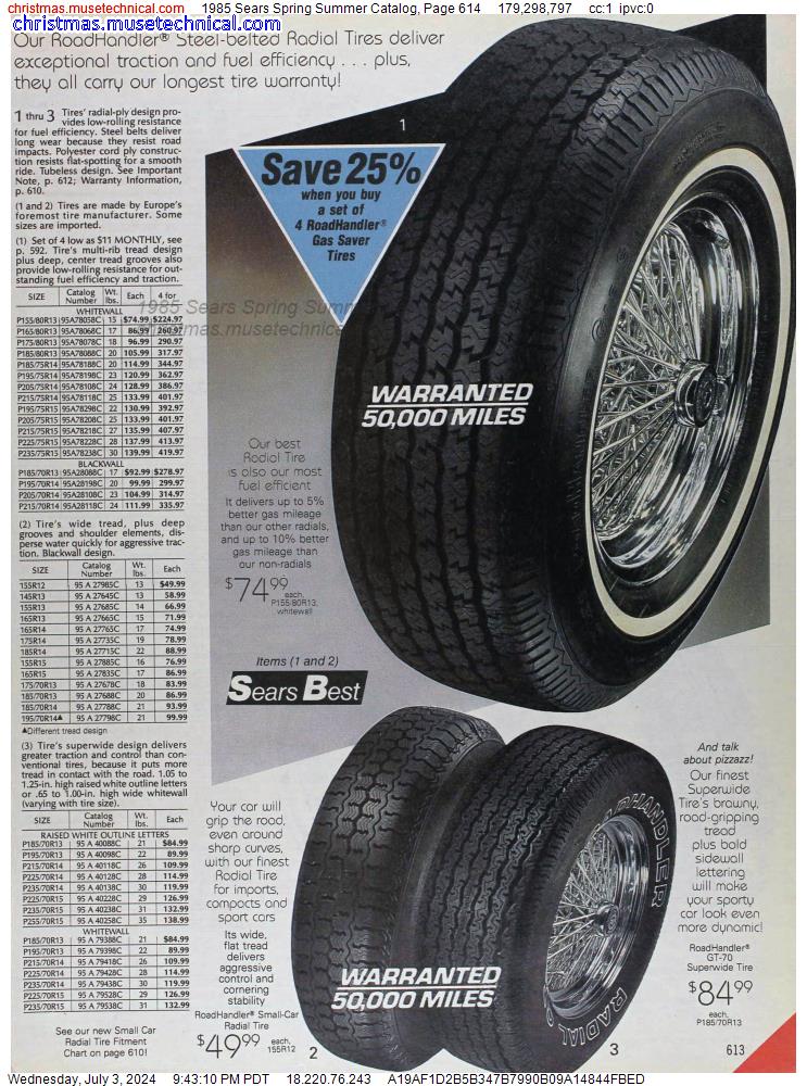1985 Sears Spring Summer Catalog, Page 614