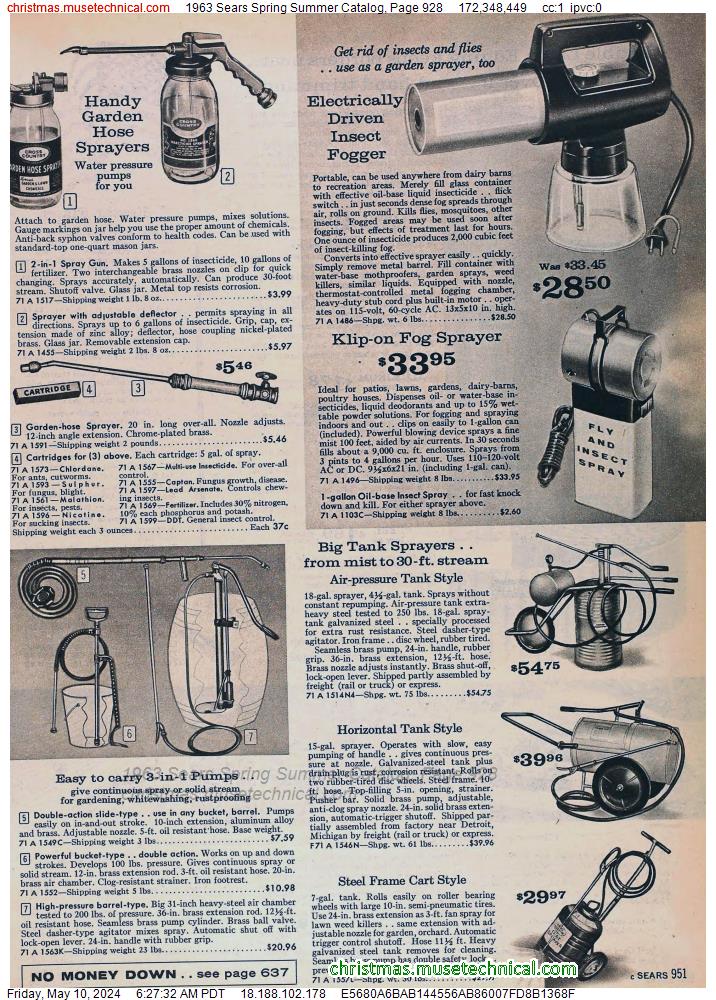 1963 Sears Spring Summer Catalog, Page 928