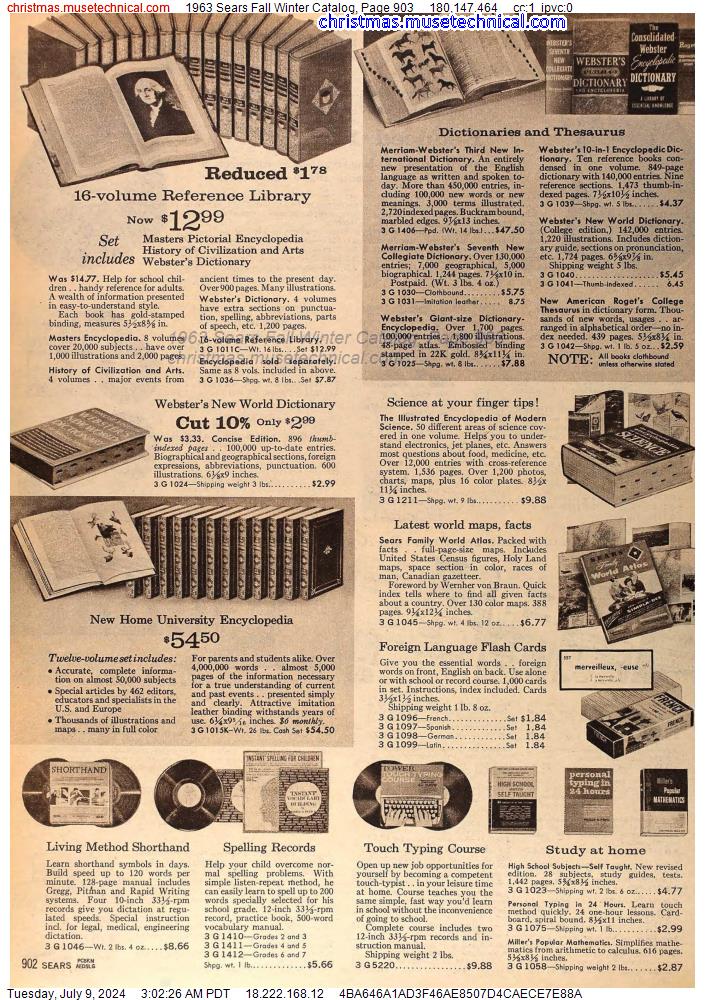 1963 Sears Fall Winter Catalog, Page 903