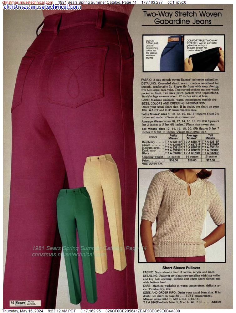 1981 Sears Spring Summer Catalog, Page 74