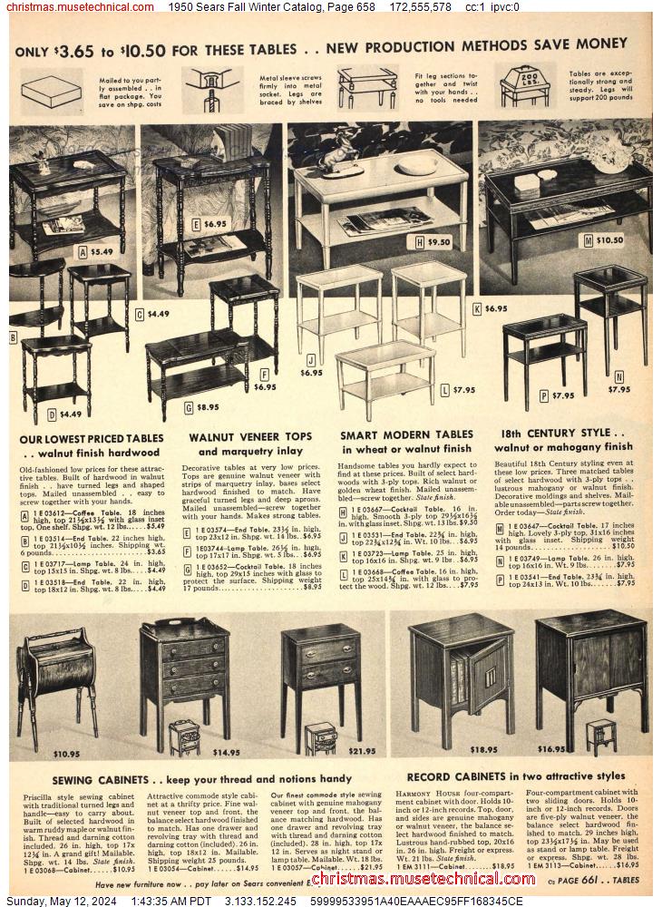 1950 Sears Fall Winter Catalog, Page 658