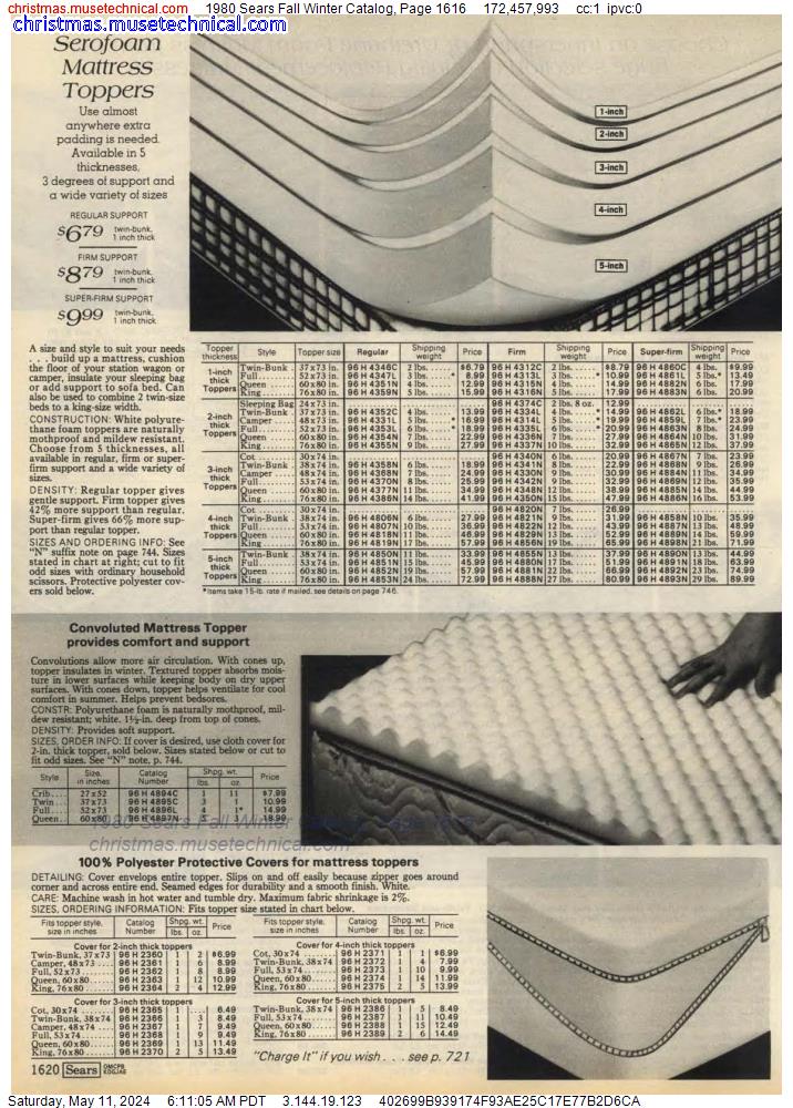 1980 Sears Fall Winter Catalog, Page 1616
