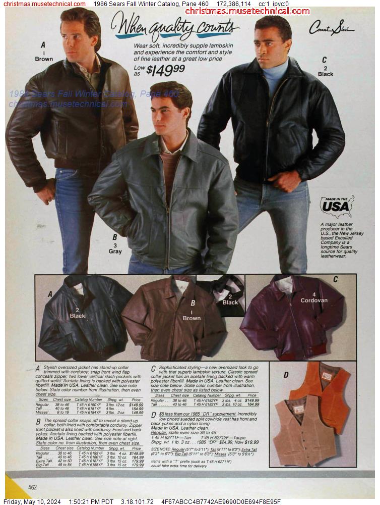 1986 Sears Fall Winter Catalog, Page 460
