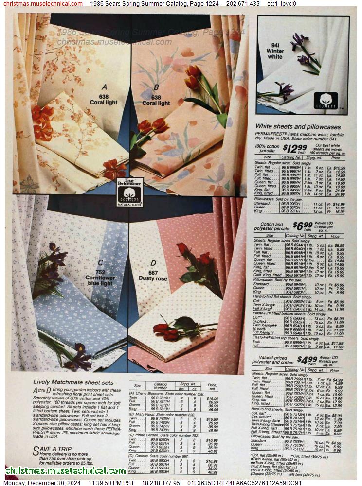 1986 Sears Spring Summer Catalog, Page 1224