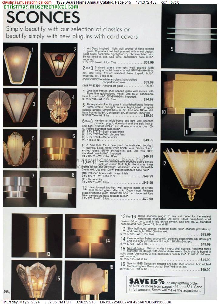 1989 Sears Home Annual Catalog, Page 515