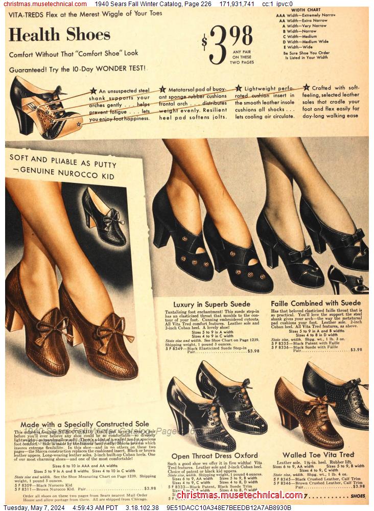 1940 Sears Fall Winter Catalog, Page 226
