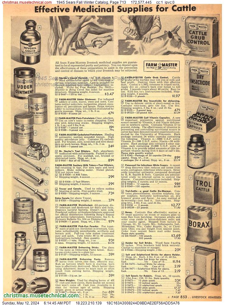 1945 Sears Fall Winter Catalog, Page 713